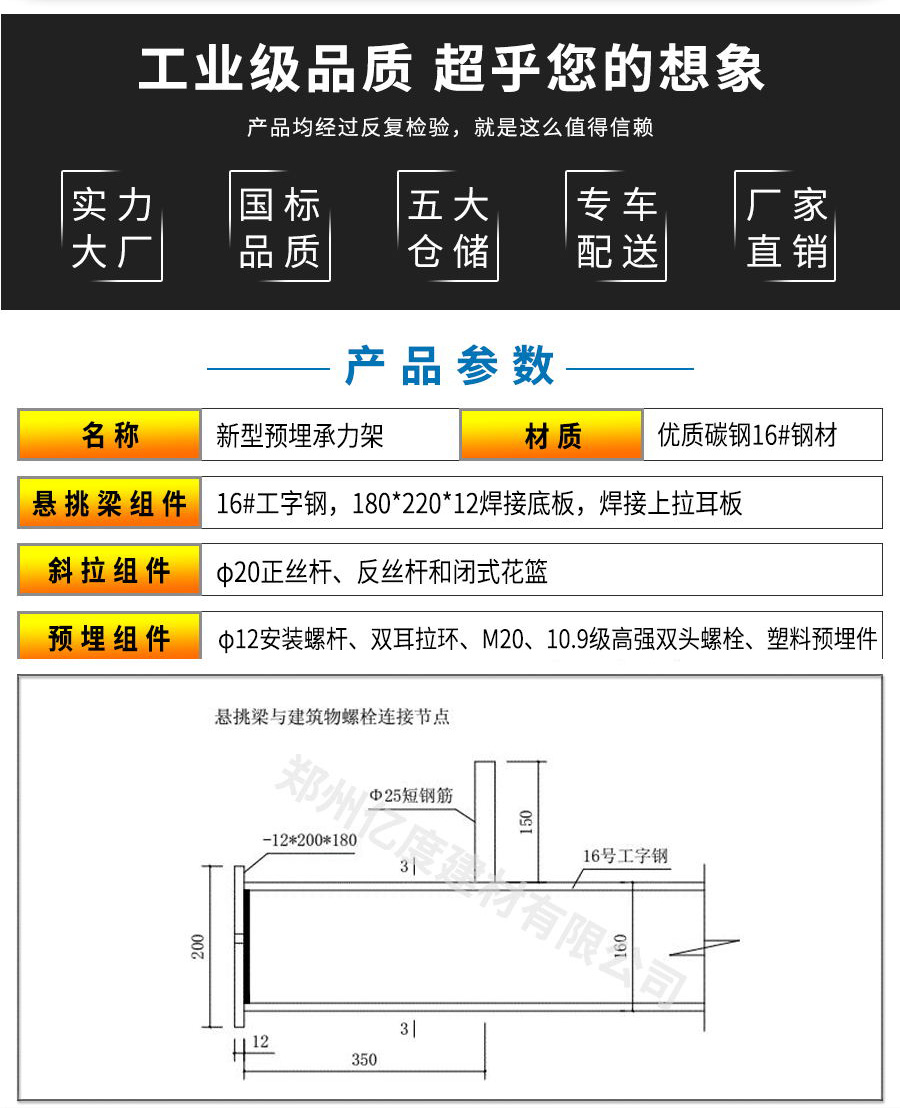 新型懸挑梁外墻工字鋼承力架